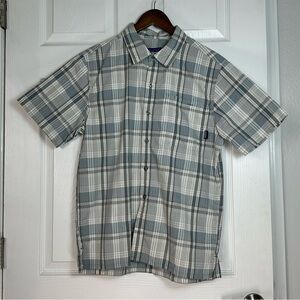 Patagonia Men’s Go-To Plaid Shirt M Blue Gray Short Sleeve‎ Button Down 53002